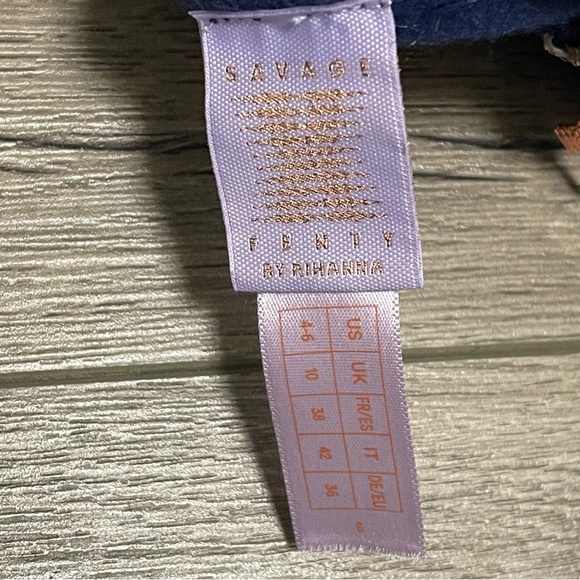 Fenty Savage Rihanna Forever Savage Hooded fleece jumpsuit Navy Blue Sz 4-6 - Picture 7 of 9